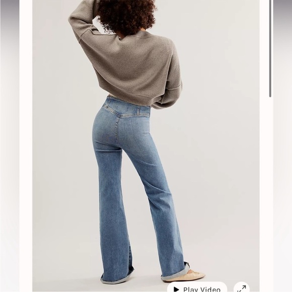 NWT Free People We The Free CRVY Wild Honey Flare wide leg size 35 S hippie boho - Picture 2 of 12